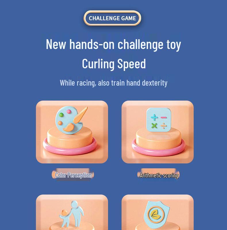 Children's Educational Indoor Curling Game - Interactive Tabletop Toy for Boys