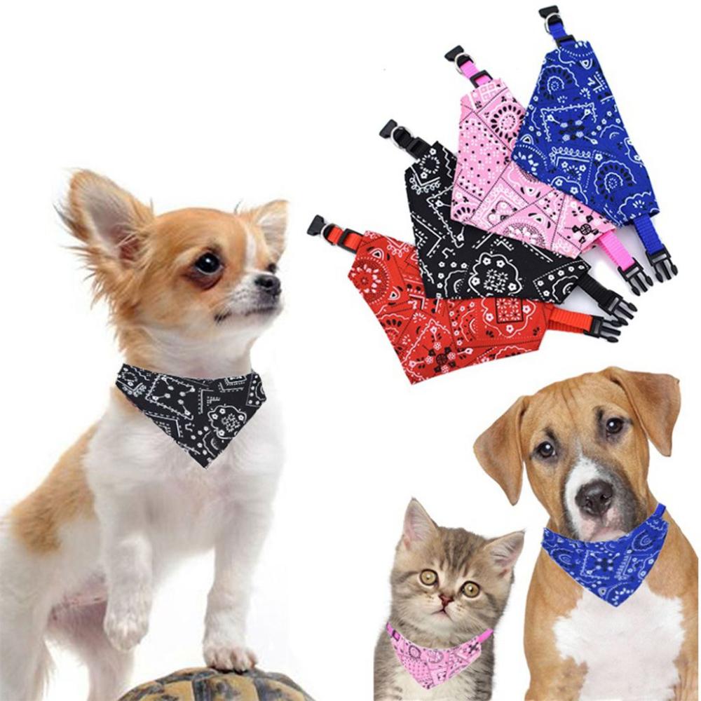 Plaid With Collar Dog Neckerchief Dogs Bandana Pet Triangle Towel Pet Accessories Cats Scarf