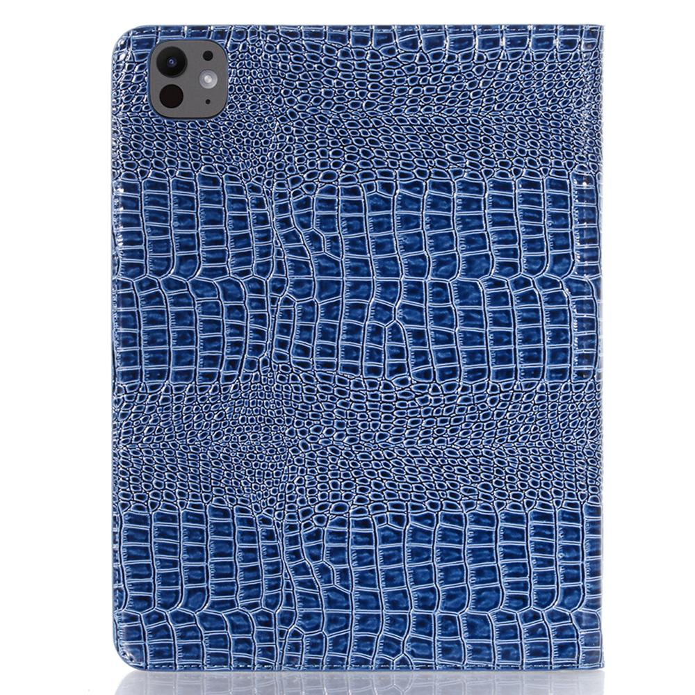 For iPad Pro 11 (2024) Case PU Leather Crocodile Texture Tablet Cover Auto Wake/Sleep