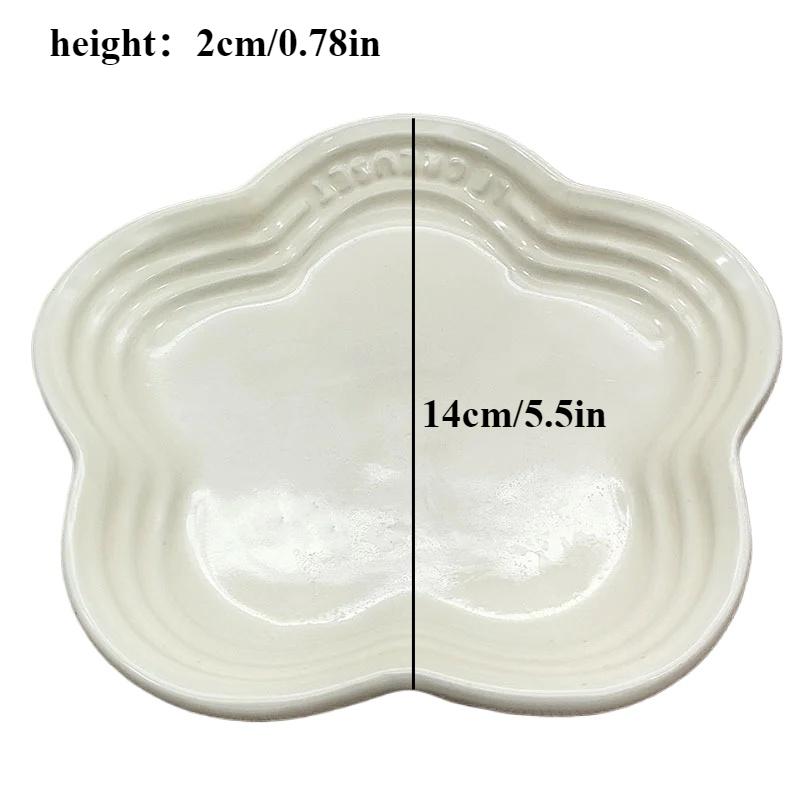 5.5inch Plum Blossom Small Plate Sauce Plates French Cool Color Cake Dish Gradual Spit Bone Dishs Tableware Ceramic Dessert