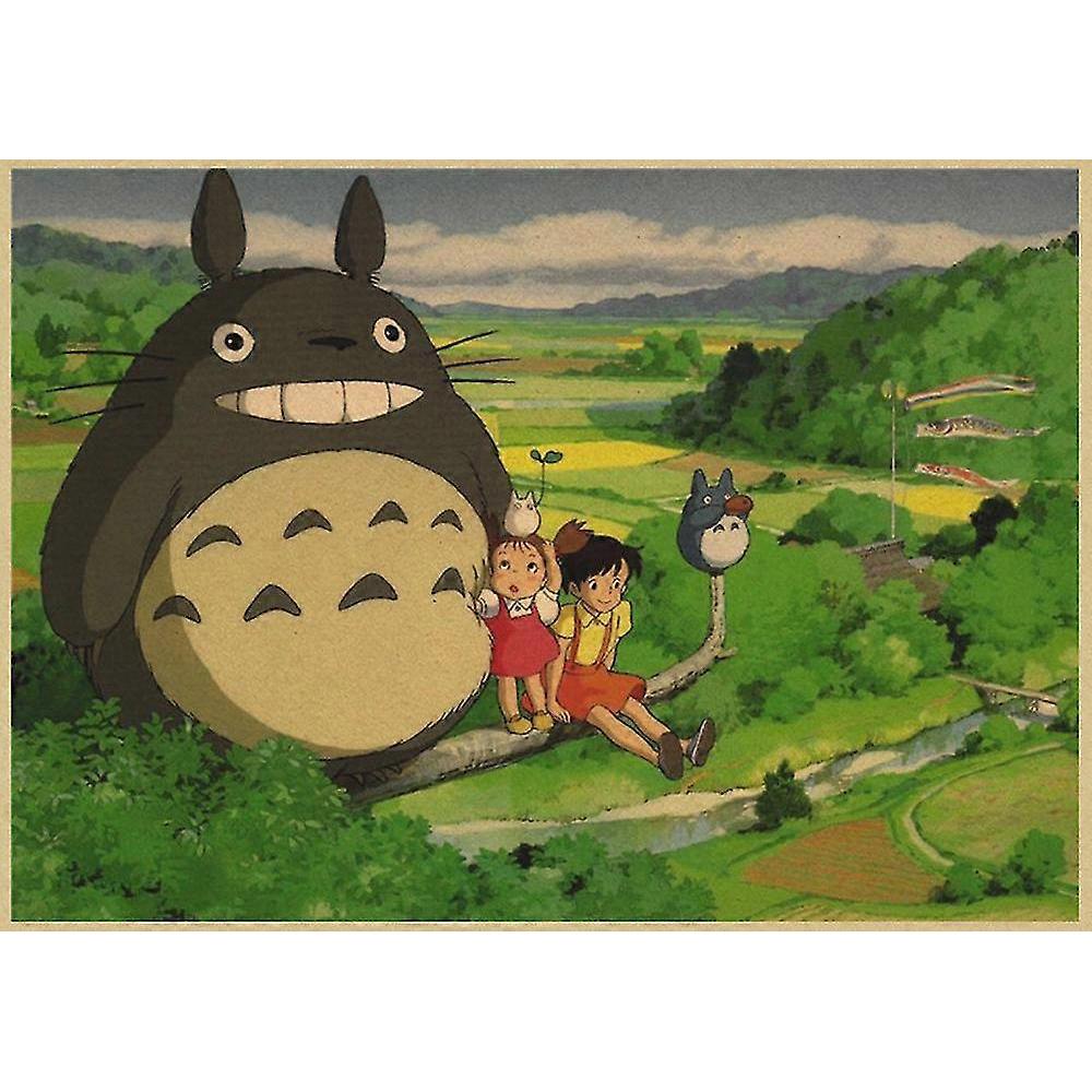 Vintage Retro Paper Anime Poster - Tonari No Totoro Miyazaki - Wall Decor - Vintage Home Decor - Kids Room Decoration