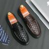 Men's Shoes Large Size Leather Shoes Summer Breathable Woven Business Leather Shoes Men's Casual Platform Soft Leather Shoes