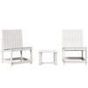 VidaXL Salon de Jardin 3 pcs, Canapés de Patio, Ensemble de Meubles, Mobilier de Terrasse Arrière-cour Exterieur, Blanc Bois 832621