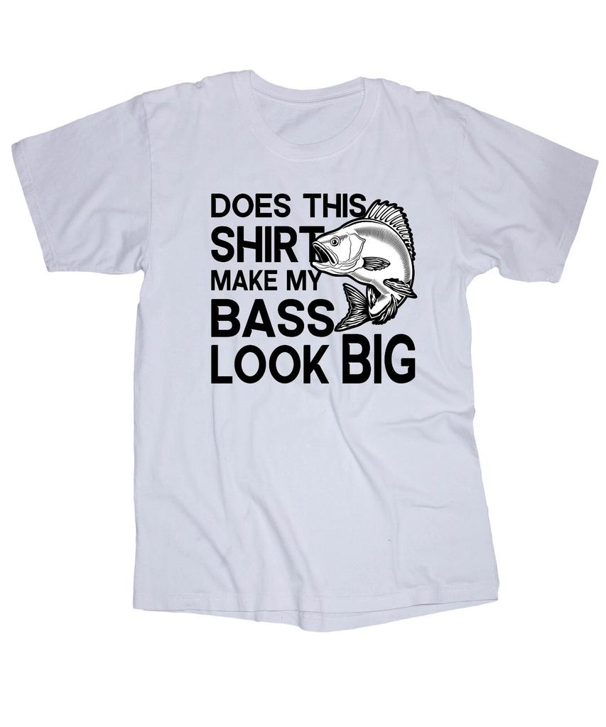 Big Fishing white T-shirt Bass, Trout, Crappie, Walleye, Lake, River Fishing