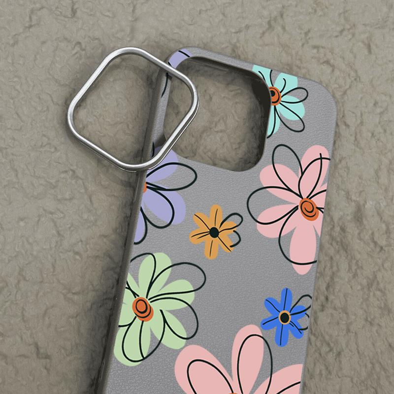 Простой цветочный узор матовый ударопрочный мягкий чехол для телефона iPhone 16 Pro Max 15 Pro 14 Plus 13 12 11 тонкий чехол-бампер из кожи TPU с текстурой