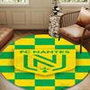 1 шт. коврик Fc Nan-tes Дизайн герба Круглый коврик Декор для дома, Коврик под стул Для гостиной, Спальни, Придверный коврик декор для дома Подарок на день рождения Рождественские подарки