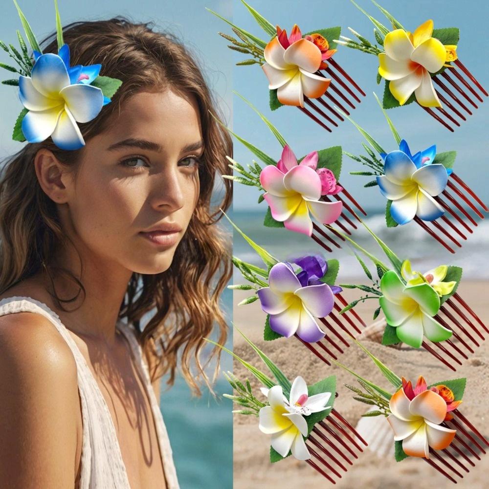 Temperament Plumeria Hair Comb Elegant Bohemian Style Hair Clip Fashion Side Clip Hair Clip Beach