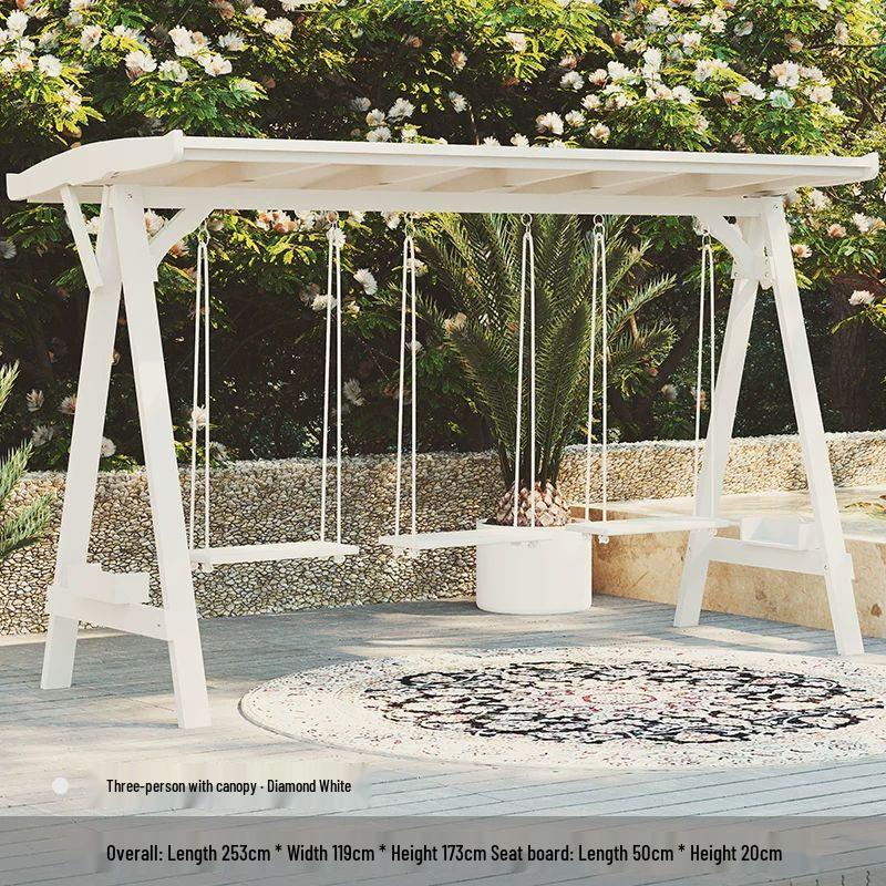 Садовые качели-кресло из массива дерева для улицы