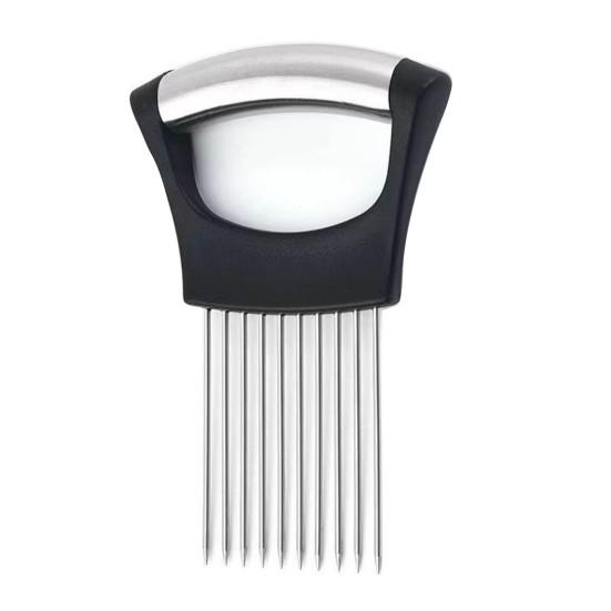 Держатель для нарезки лука из нержавеющей стали, слайсер для овощей, резак для картофеля, помидоров, лимона, кухонный измельчитель, вспомогательный инструмент, тендерайзер для мяса