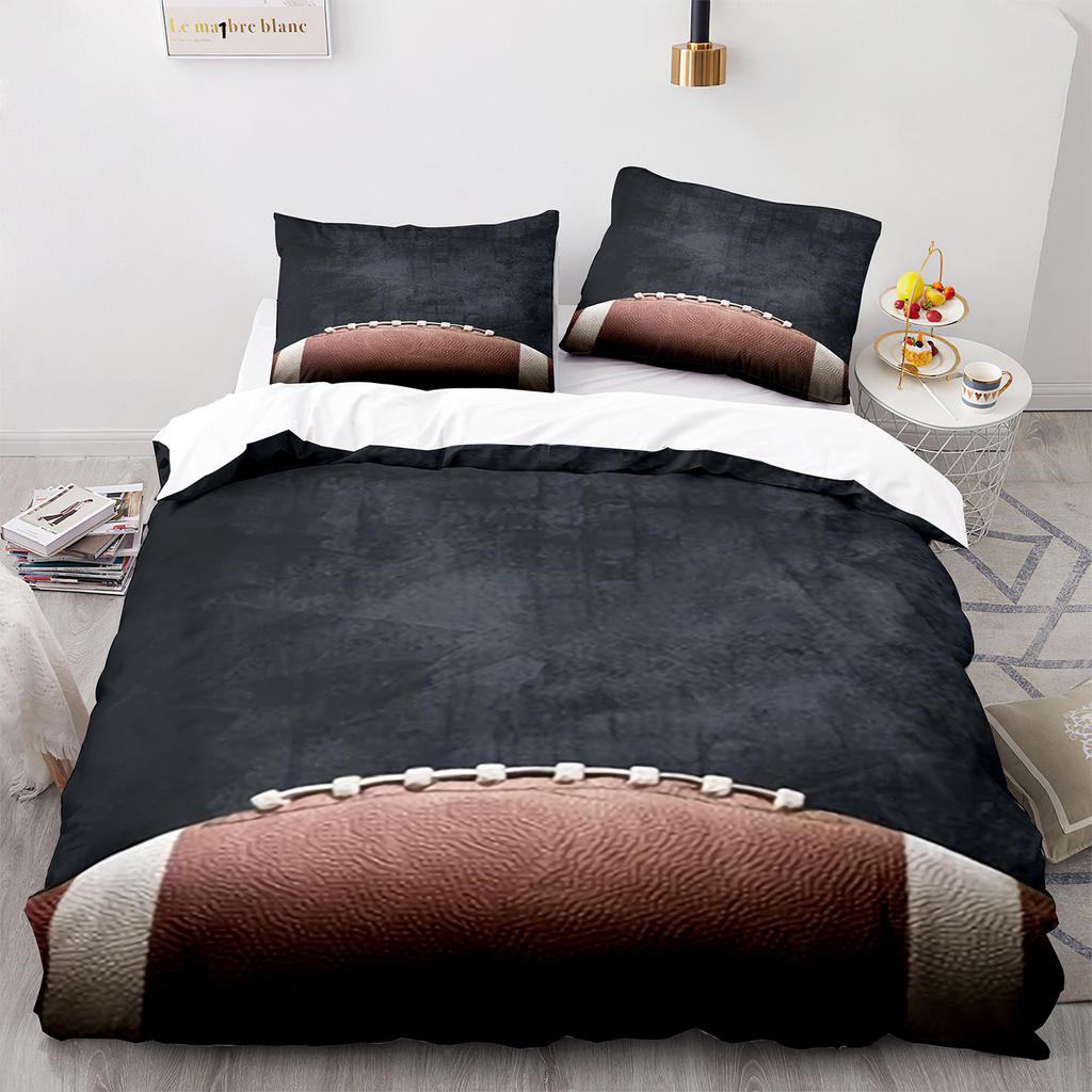 3PC America Football Bedding Microfiber Full/Queen/King/Twin Sport Duvet Cover Set for Boys Girls Teen Speed Victory Quilt Cover