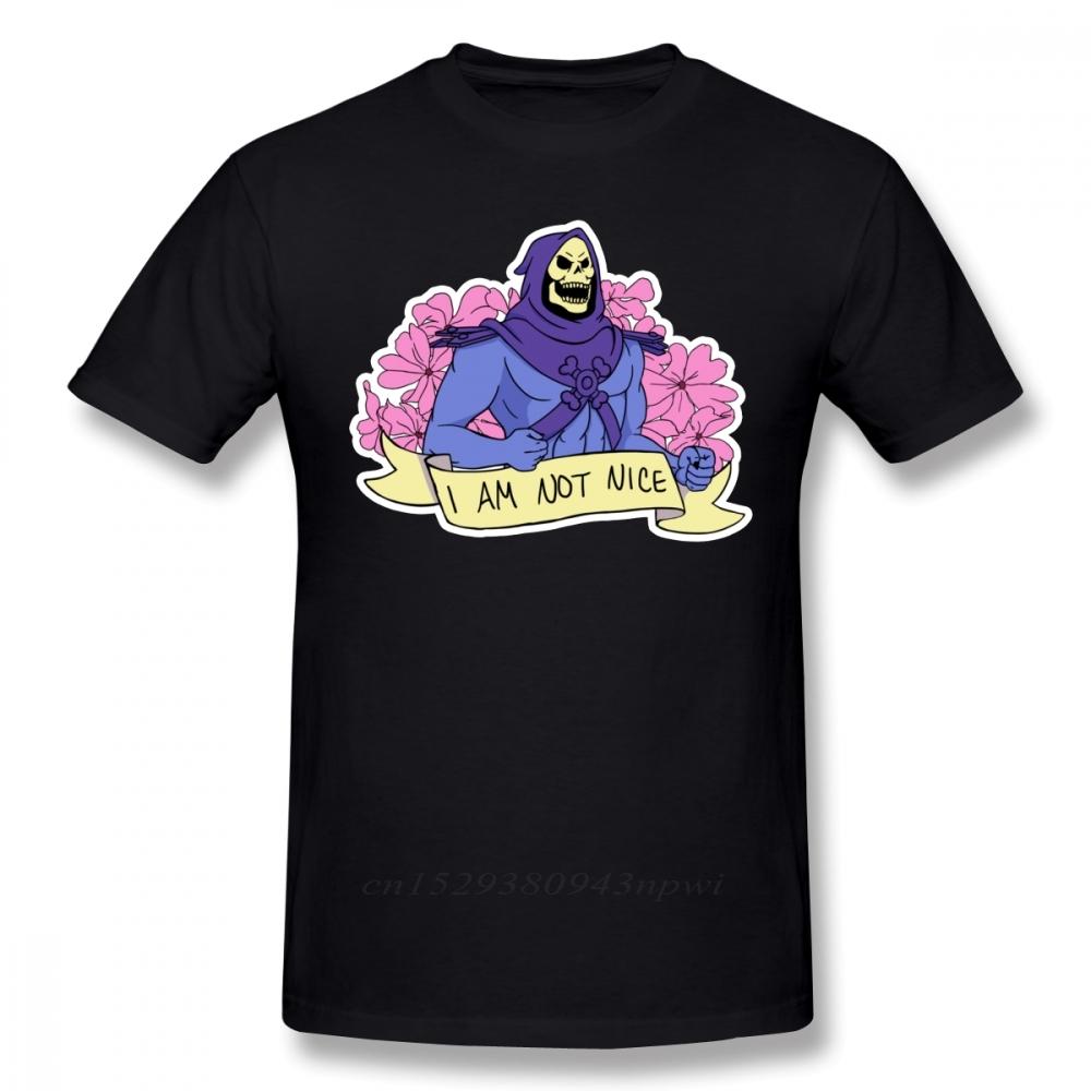 Skeletor T Shirt I AM NOT NICE TShirt Printed Man Tee Shirt Oversize 100 Cotton Cute Summer Short Sleeve Tshirt