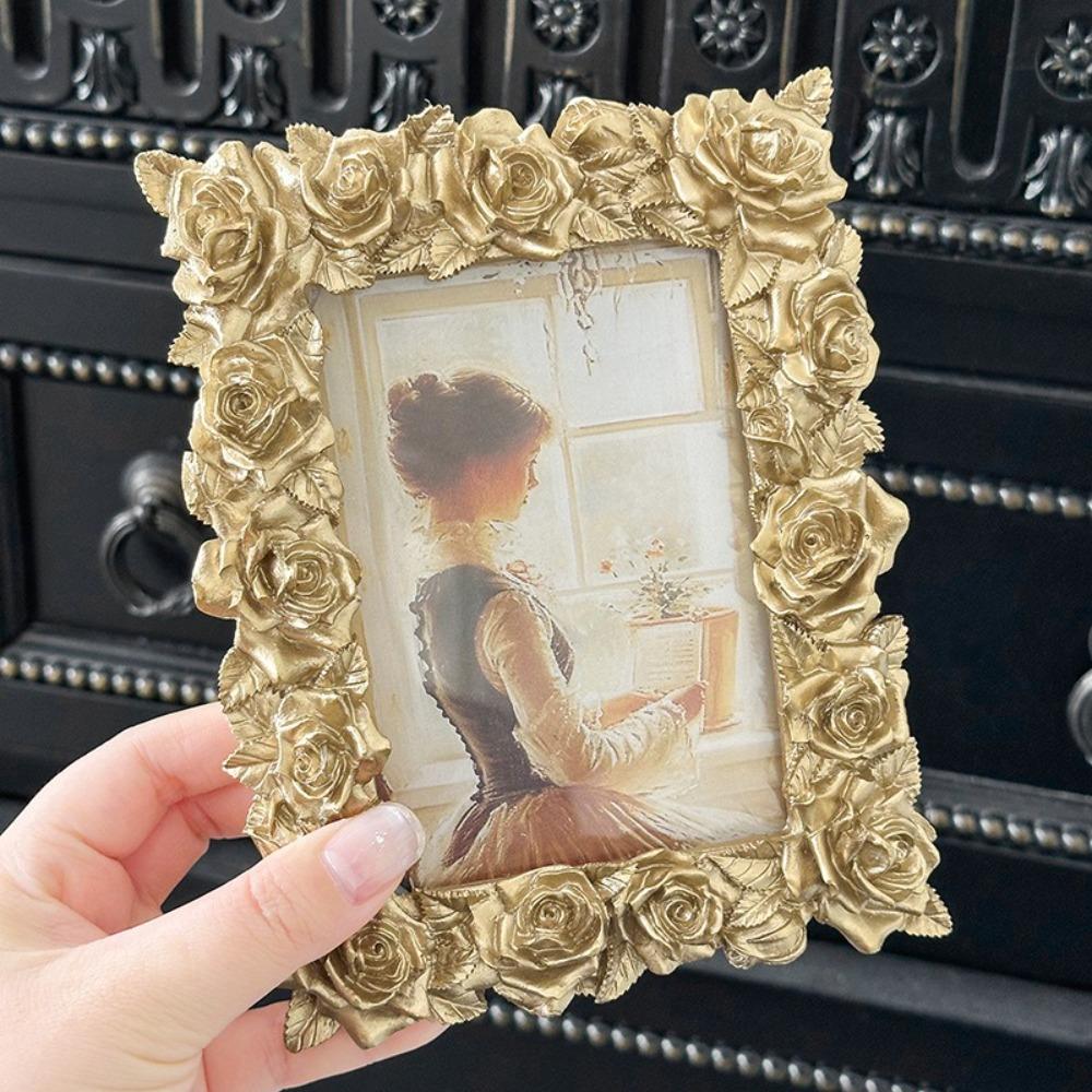 Рамка для фотографий в стиле ретро с розовым краем, европейский стиль, фоторамка, украшения, свадебная фоторамка