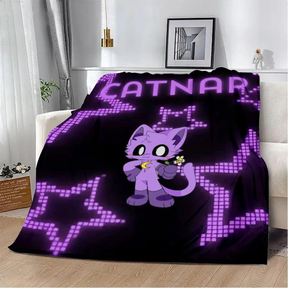Cute Cartoon CATNAP DOGDAY Printed Blanket Picnic Blankets Warm Blanket Soft and Comfortable Blanket Home Travel Birthday Gift