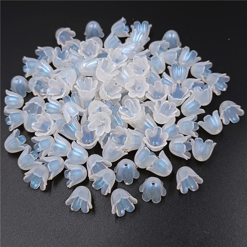 New AB/Solid Flower Holders for Bracelet Lily of the Valley Acrylic Loose Beads Making DIY Jewelry Accessories 20Pcs Necklace