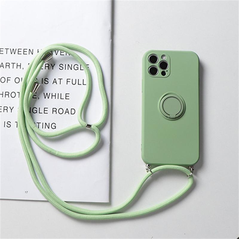 Ring Holder Strap Case For Samsung Galaxy S25 Ultra S24 FE S23 Plus A55 A54 A35 A15 Crossbody Lanyard Magnetic Silicone Cover