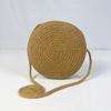 Round Women Woven Beach Crossbody Bag Rattan Handmade Knitted Small Straw Shoulder Bag