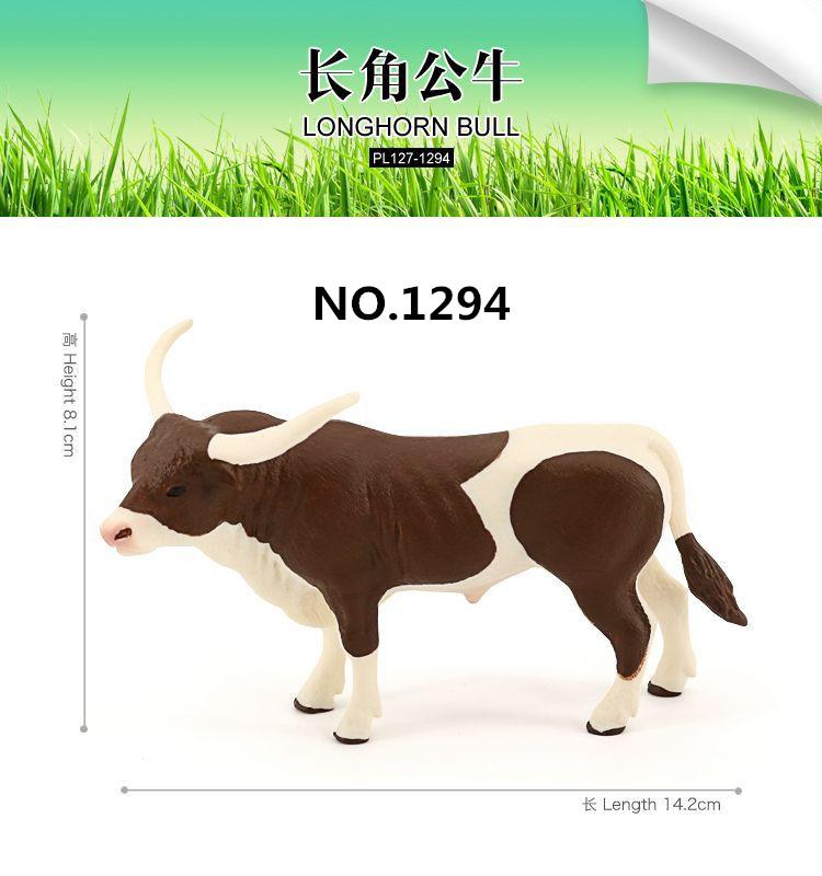 High quality Action Figure Simulation Animals Model Realistic Design Cattle Cow Bull Home Decor Educational Toys For Xmas Gift