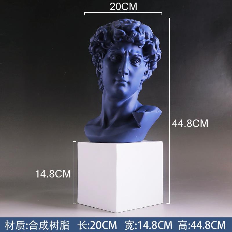 Dropship David Statue Bust Head Sculpture Cheap Red Blue White Resin the David Bust