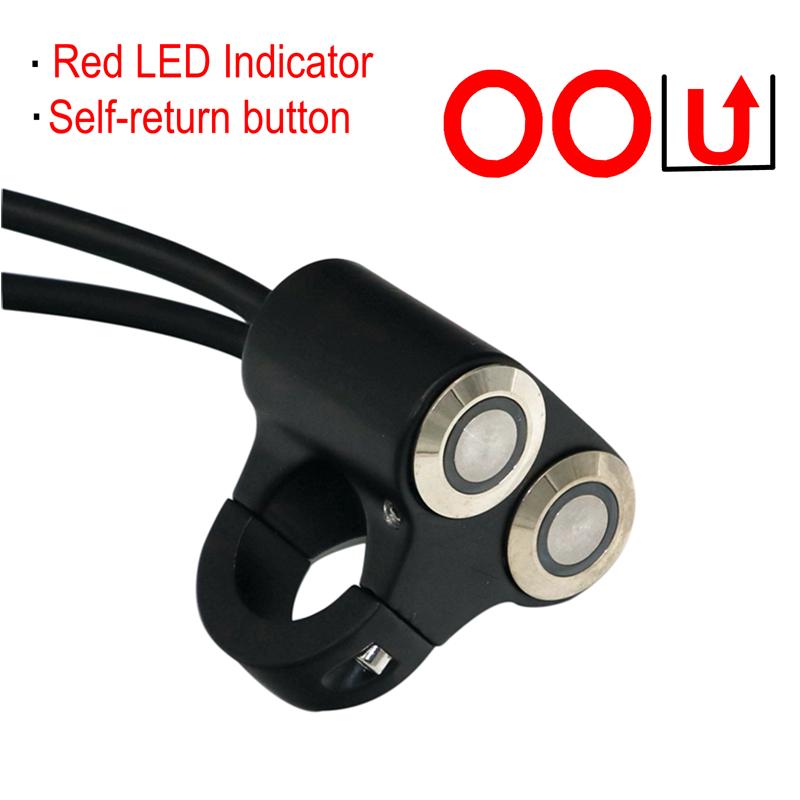 LMoDri 22 мм руль мотоцикла переключатели ATV скутер фары опасности тормоз противотуманные фары переключатель ВКЛ-ВЫКЛ алюминий с индикатором