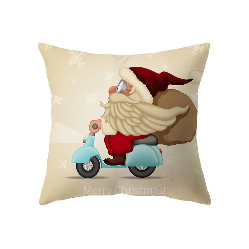 Santa Claus Christmas Theme Printed Pattern Cushion Cover Home Living Room Sofa Decoration Square Pillow Pillow Cover
