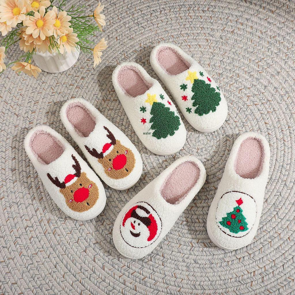 Christmas Grinch Cotton Slippers for Men & Women - Cozy Winter Furry Footwear