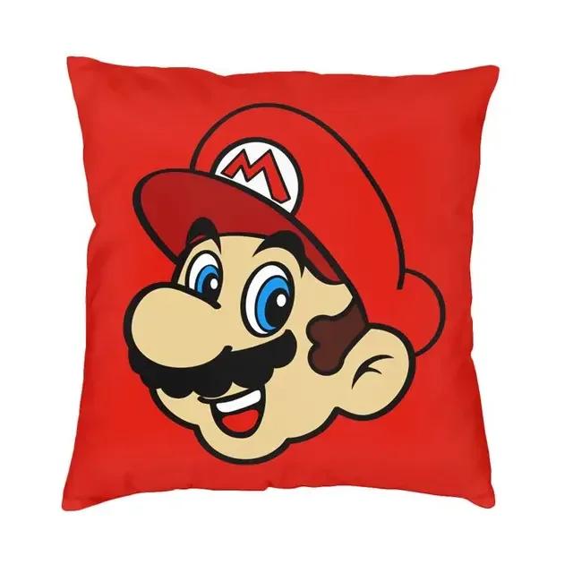 Двусторонняя печатная подушка Mario Soundate, мультяшный наволочка для подушки для гостиной