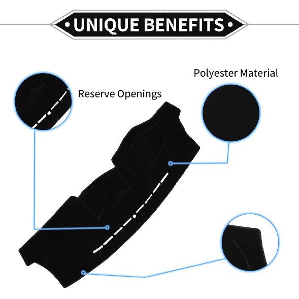 Dash Cover Compatible for Hyundai Tucson 2005-2009, Non-Slip Dash Cover Mat Polyester Black Front Dash Cover Mat