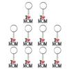 10Pcs Keychain Alloy Material Heart Pendant Family Birthday Present Key Ring DecorationMOM