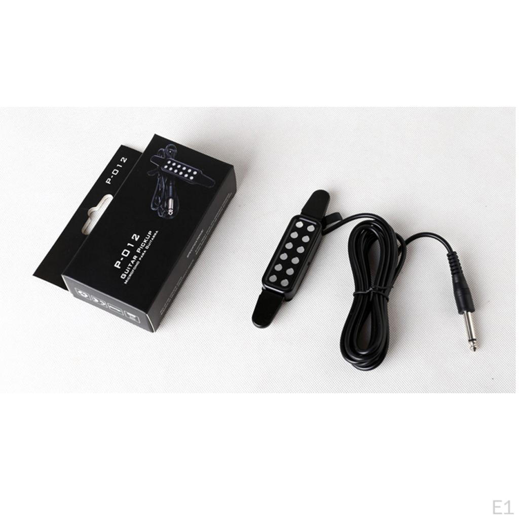Acoustic Guitar Sound Hole Pickup with 300cm/9.84ft 6.35mm Cable, Black