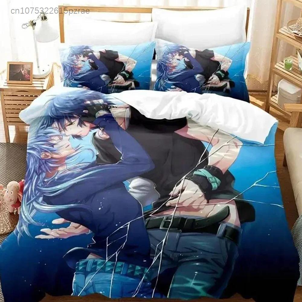 Аниме DRAMAtical Murder Игра Постельный набор Набивной Постельный набор с наволочкой Пододеяльник для кровати Мягкое Королевский размер Кинг-сайз Постельное белье Дом