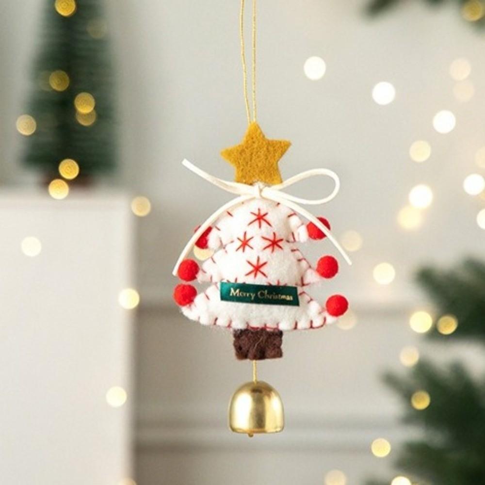 Ribbon Bow Christmas Wool Felt Ornament Boots Festive Hanging Decoration Home Holiday Decoration