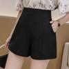 Black High-waisted Suit and Shorts for Women In Summer New Style, Versatile Internet Celebrity Boot Pants, Slimming A-line Wide-leg Pants