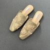 Guochao Embroidered Slippers Women's Flat-bottomed Cool Slippers 2025 New Embroidered Muller Shoes Chinese Bag Head Half Slippers Super Hot