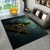3D Freemason Masonic Illuminati Ring Area Rug,All Seeing Eye Carpet Rug for Living Room Bedroom Doormat Decor,Non-slip Floor Mat