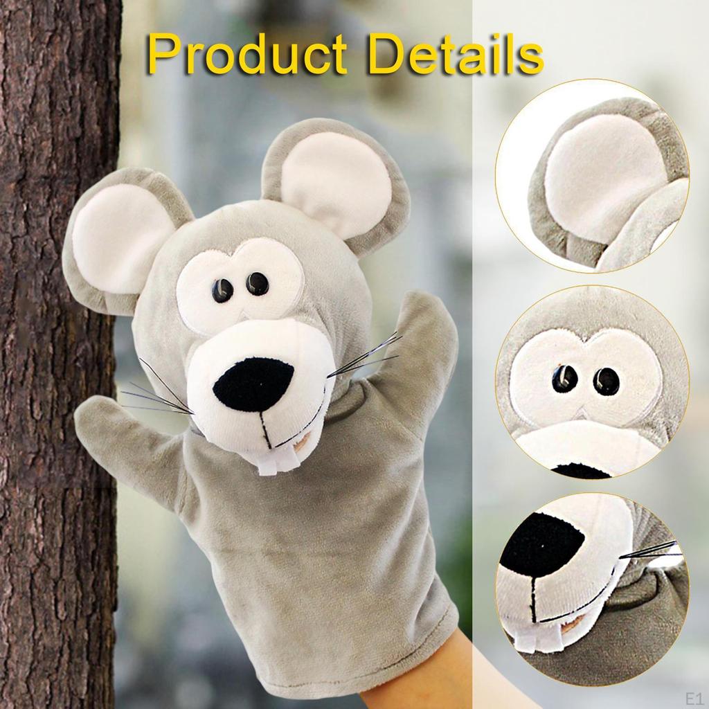 Мышь Ручная Кукла Кот Перчатка для Борьбы Обучение Рассказыванию Историй с Работающим Ртом Игрушка для Ролевых Игр