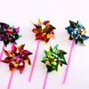 100 Pcs/Pack Colorful Sequins Windmill Toys Children Small Handmade DIY Plastic Wind Spinner Garden Decor Outdoor Toy Gift