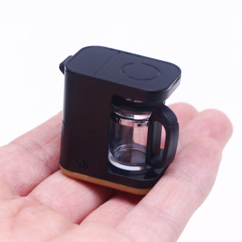 1:12 Scale Coffee Machine Coffee Maker Rotend-Play Kid Cookware Kitchen Realistic Double Houses Cooking Cookware