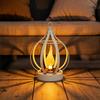 Energy Saving Exterior Porch Lamps Solar Flame Lantern, Garden Hanging Metal Outdoor Waterproof Decorative Yard Lighting Lantern for Patio Decor Rust