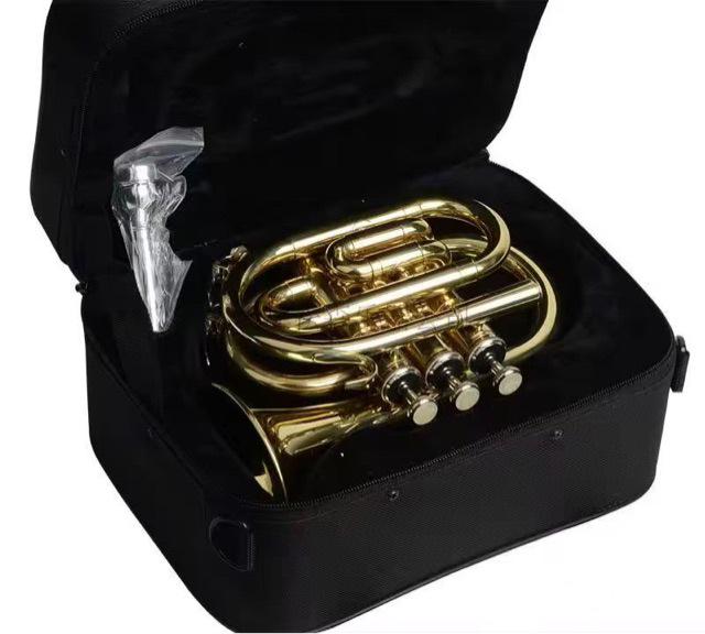 Compact B-flat Pocket Trumpet for Beginners - Mini Brass Instrument