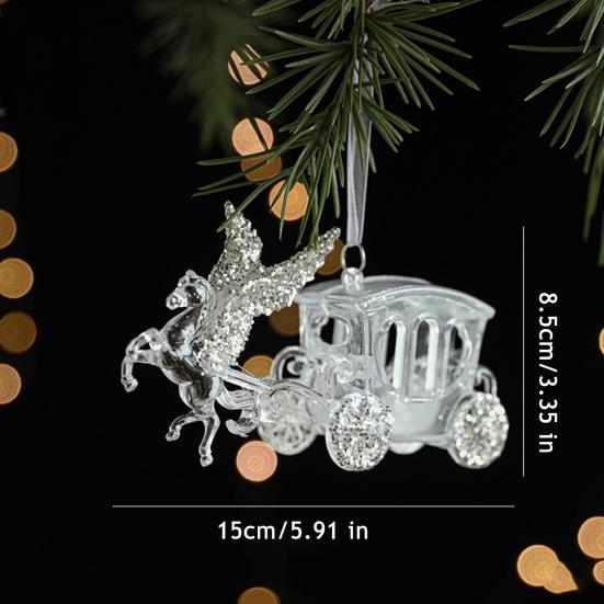 Кристально чистый рождественский орнамент Сверкающее дерево/балерина/бант/звезда Рождественское подвесное украшение для спальни, гостиной, фермерского дома, праздничного домашнего декора