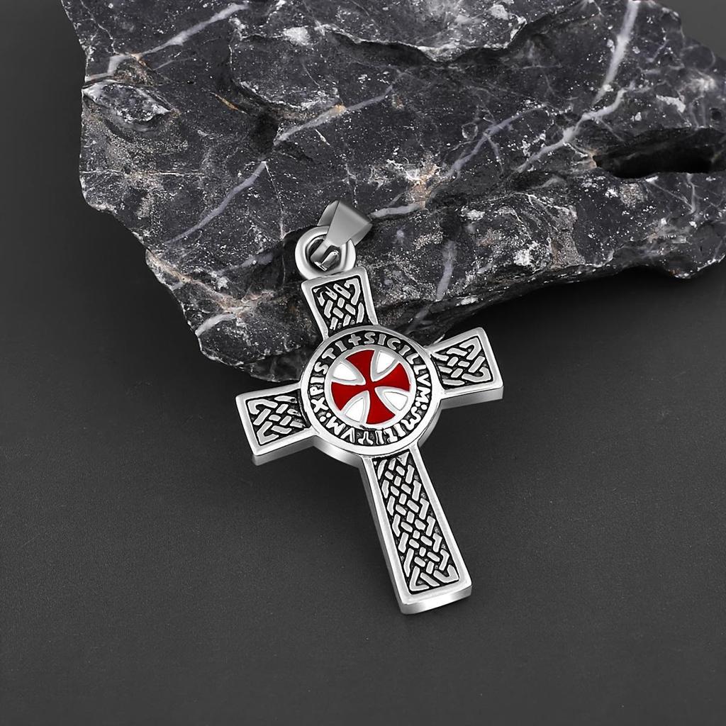 Vintage Fashion Crusader Freemason Men's Pendant Minimalist Cross Necklace Men's Fashion Pendant Necklace