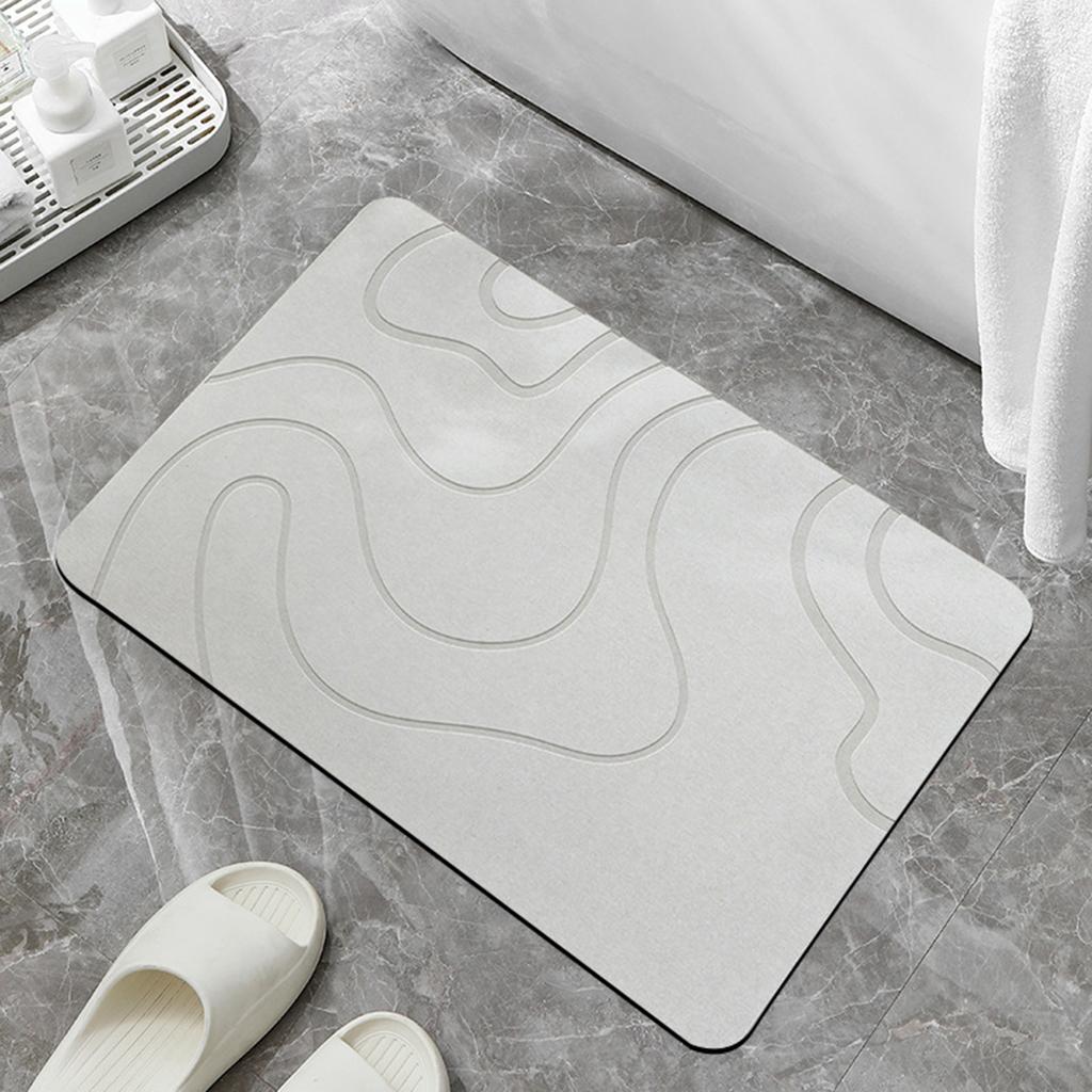 Bath Mat Super Absorbent Diatomite Floor Mat Non Slip SurfaceFast Drying Bathroom Rug Easy To Clean Door Mat