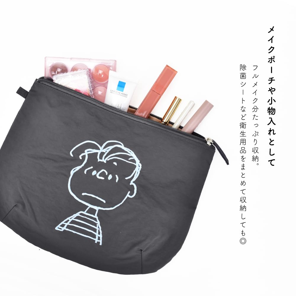 Большая косметическая косметика Большая дорожная симпатичная дорожная сумка для лица snoopy0438 Linus [Snoopy] Чехол, Чехол, Чехол, Вместимость, Легкий, Вышивка, Женская,