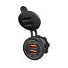 Dual QC3.0 USB Charger Socket Waterproof Quick Charge 3.0 Power Outlet Adapter for 12V/24V Car Boat Marine Motorcycle