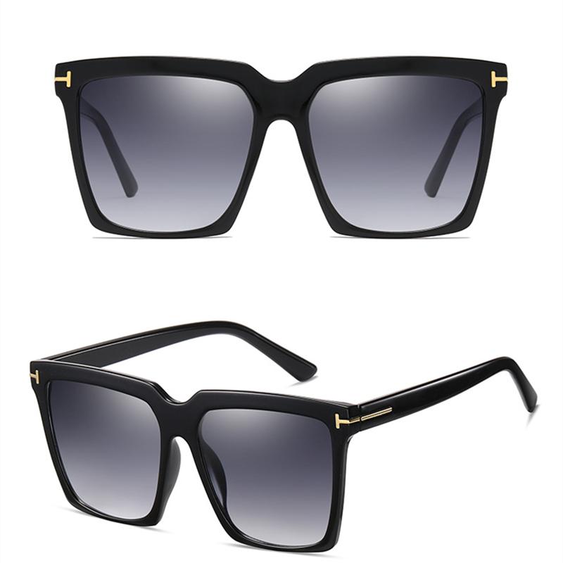 Горячие продажи Мужские и женские солнцезащитные очки квадратной большой оправы Т-образные рисовые ногти ретро индивидуальный