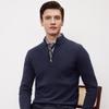FIRS Men's 100% Wool Thickened Half-Zip Mock Neck Sweater
