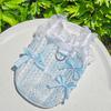 Pet Sleeveless Shirt Ruffle Collar Lace Bowknot Decor Breathable Spring Summer Small Medium Dog Cat Vest Clothes Outfit Apparel Pet Supplies