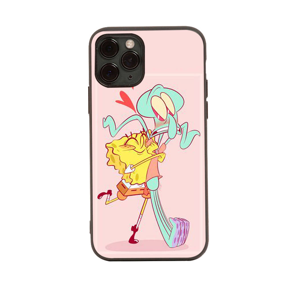 PB9 SpongeBob Friend Black Sofe Case for Samsung Note 20 Lite S24 Ultra S23 A03 A05 A06 A11 A71 A15 A16 A13 A24 A25 A33 A52 A53 A50 M55 M35 Plus