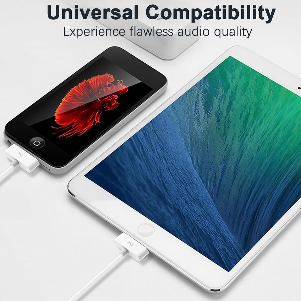 iPhone 4s Cable USB Sync and Charging Cable for iPhone 4 4s 3G 3GS iPad 1 2 3 iPod Touch Nano 30 Pin Charger Cord Dock Adapter Data 3.3 Feet (White)