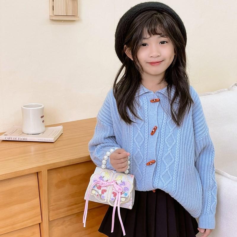Breathable Stylish Pu Material Shoulder Bag For Kids With Geometric Pattern Design